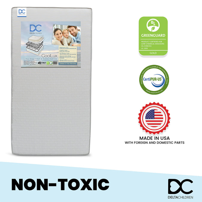 No Color (NO) 2-CoolLux Two-Stage Crib and Toddler Mattress