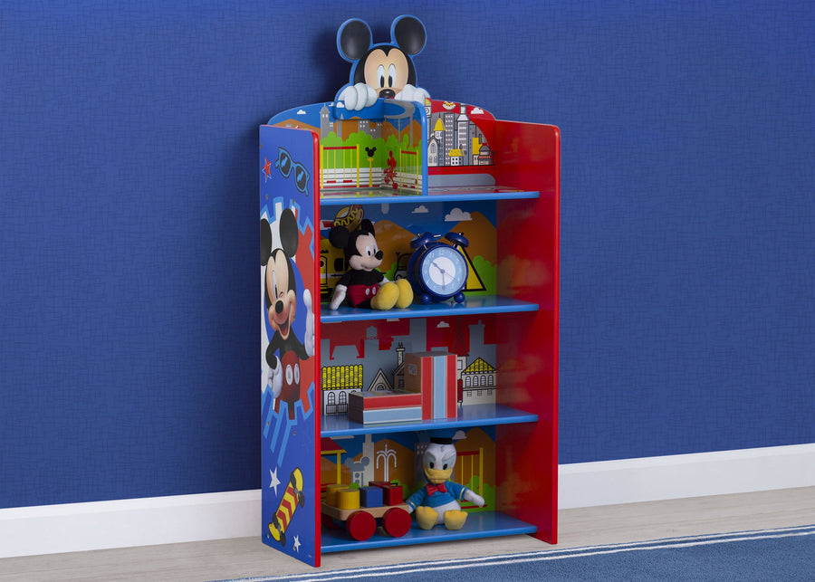 Mickey Hot Dog (1054) 1-Mickey Mouse Wooden Playhouse 4-Shelf Bookcase