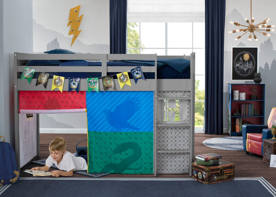 Harry Potter Loft Bed Tent (1206) 1-Harry Potter Loft Bed Tent - Curtain Set for Twin Loft Bed (Bed Sold Separately)
