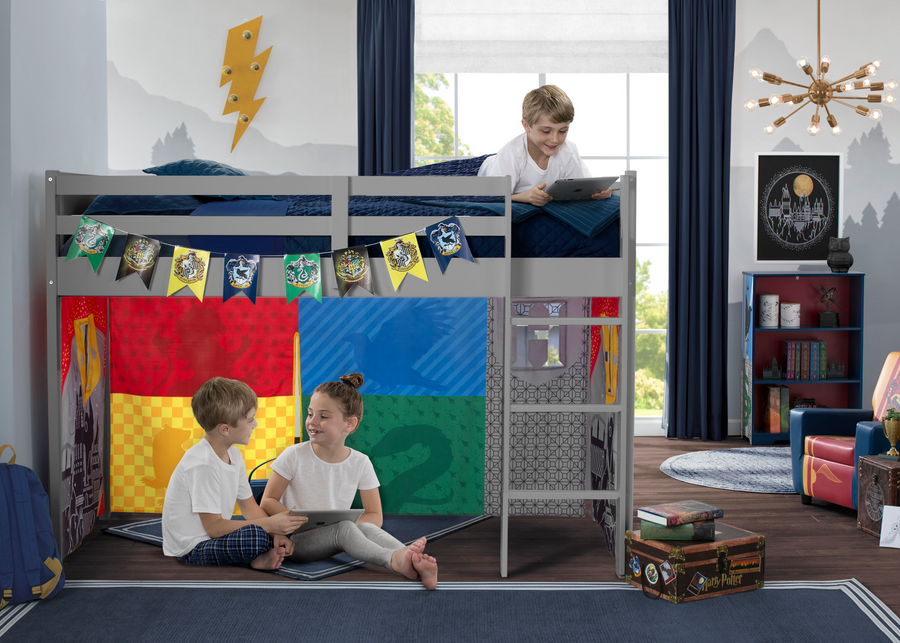 Harry Potter Loft Bed Tent (1206) 2-Harry Potter Loft Bed Tent - Curtain Set for Twin Loft Bed (Bed Sold Separately)