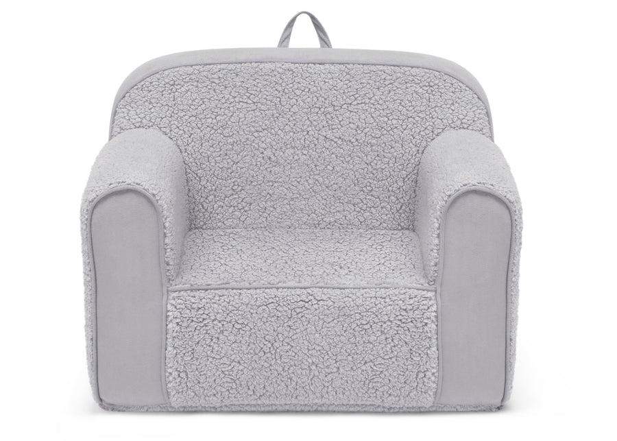 Grey Sherpa with Grey Suede (5048) 2-Cozee Sherpa and Suede Chair for Kids