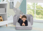 Grey Sherpa with Grey Suede (5048) 1-Cozee Flip-Out Sherpa and Suede 2-in-1 Convertible Chair to Lounger for Kids
