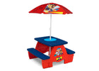 Paw Patrol (1121) 3-PAW Patrol 4 Seat Activity Picnic Table with Umbrella and Lego Compatible Tabletop