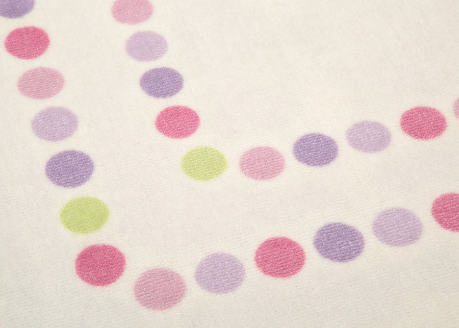 Pearl Dot (3027) 3-Pearl Dot Rectangle Area Rug for Kids, 53-Inch x 59-Inch