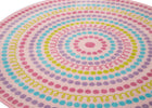 Rainbow Dot (3023) 3-Rainbow Dot Round Area Rug for Kids, 39-Inch