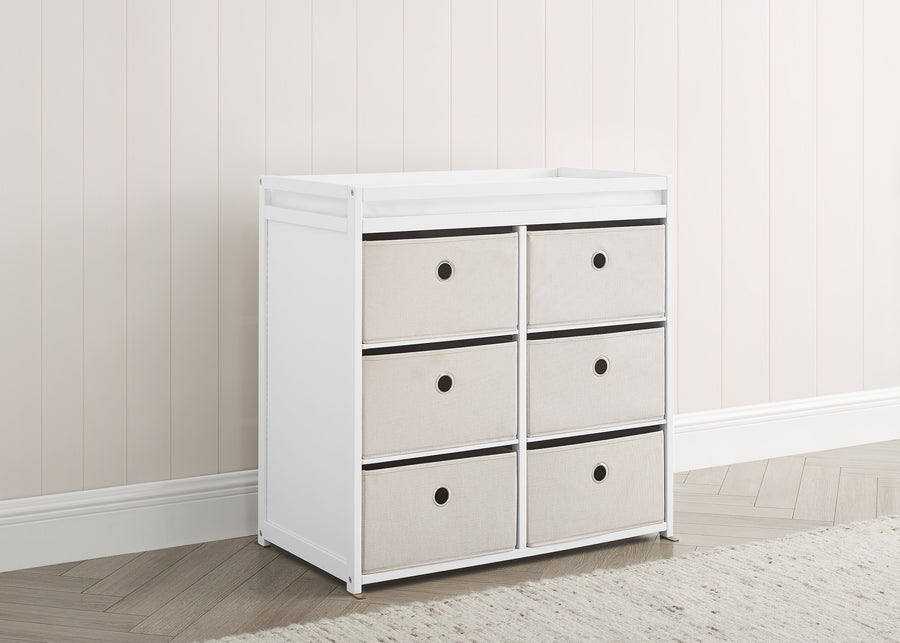 Bianca White with Flax (769) 1-Hayes Fabric Bin Changer