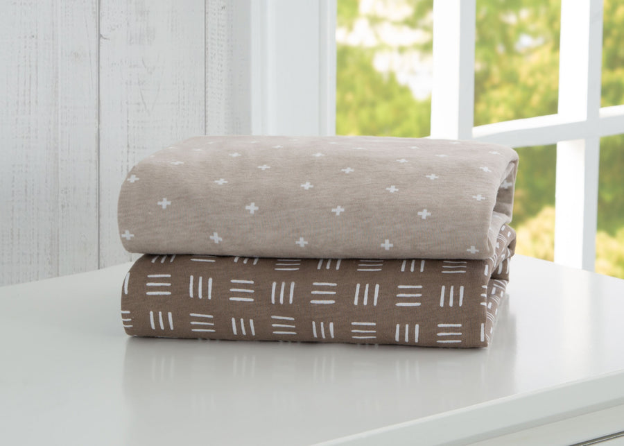 Neutral Boho (3406) 1-Neutral Boho Fitted Crib Sheets - 2 Pack