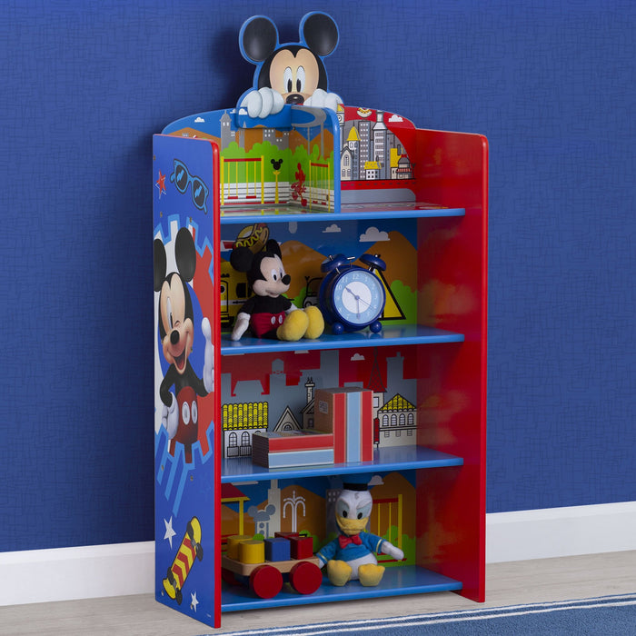 Mickey Hot Dog (1054) 1-Mickey Mouse Wooden Playhouse 4-Shelf Bookcase