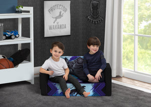 Black Panther (1158) 0-Marvel Black Panther Cozee Flip-Out Sofa with Memory Foam - 2-in-1 Convertible Sofa to Lounger