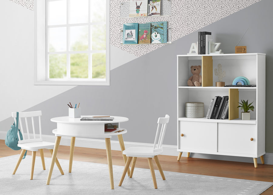 Bianca White with Natural (123) 15-Hudson Bookcase