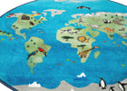 World Map (3221) 3-World Map Round Area Rug for Kids, 39-Inch