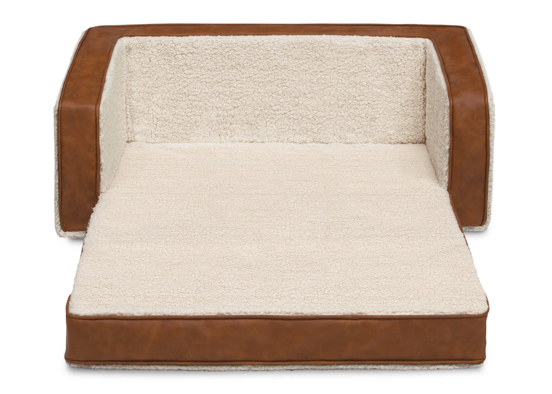 Cream Sherpa with Brown Leather (5047)