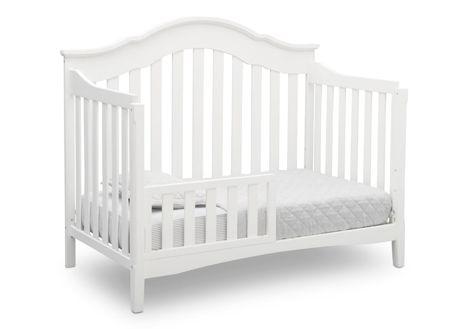 Textured White (1349) 4-Farmhouse 6-in-1 Convertible Baby Crib