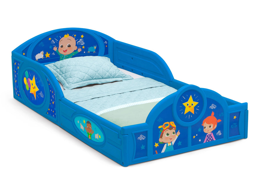 DCB: CoComelon (1224) 4-CoComelon Sleep and Play Toddler Bed with Built-In Guardrails