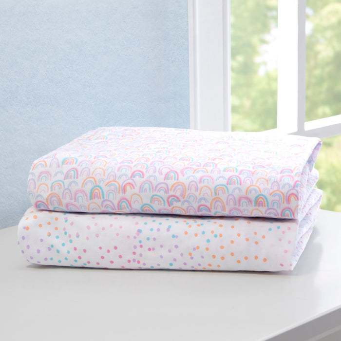 Rainbow Confetti (3020) 0-Rainbow Confetti Fitted Crib Sheets - 2 Pack