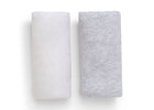 Assorted (999) 5-Fitted Crib Sheets - 2 Pack, White & Heather Grey