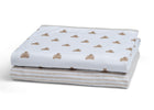 Tan Teddy Bears & Stripes (2407) 4-babyGap Reversible 100% Organic Cotton Blankets - 2 Pack