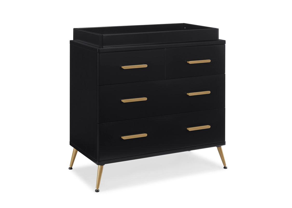 DCB: Sloane 4 Drawer Dresser with Changing Top Black with Melted Bronze (1413)