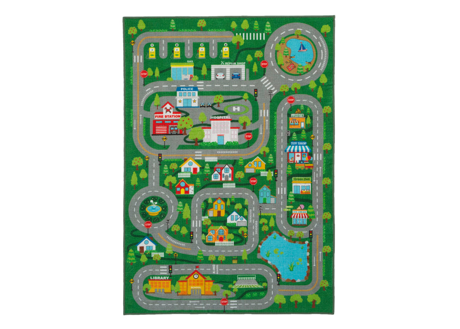 City Life (3403) 6-Extra Large Road Map Activity Rug for Girls and Boys - 78-inch L x 54-inch W