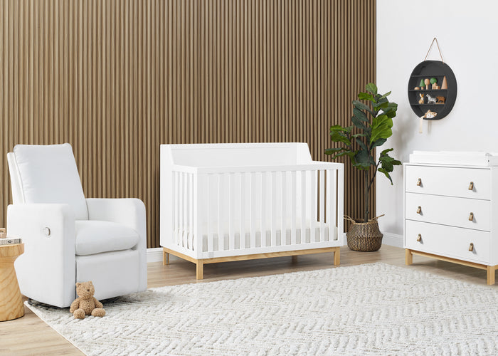 babyGap Oxford 6-in-1 Convertible CribBianca White with Natural (123)
