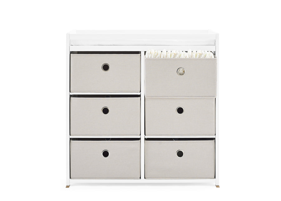 Bianca White with Flax (769) 2-Hayes Fabric Bin Changer