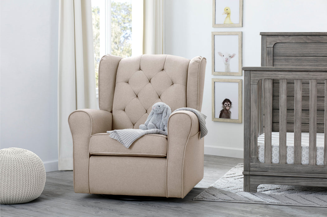 Emma Nursery Glider Swivel Rocker ChairFlax (710)