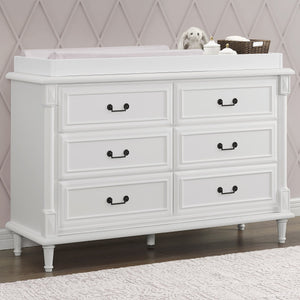 Bianca White (130) 18-Juliette 6 Drawer Dresser with Changing Top