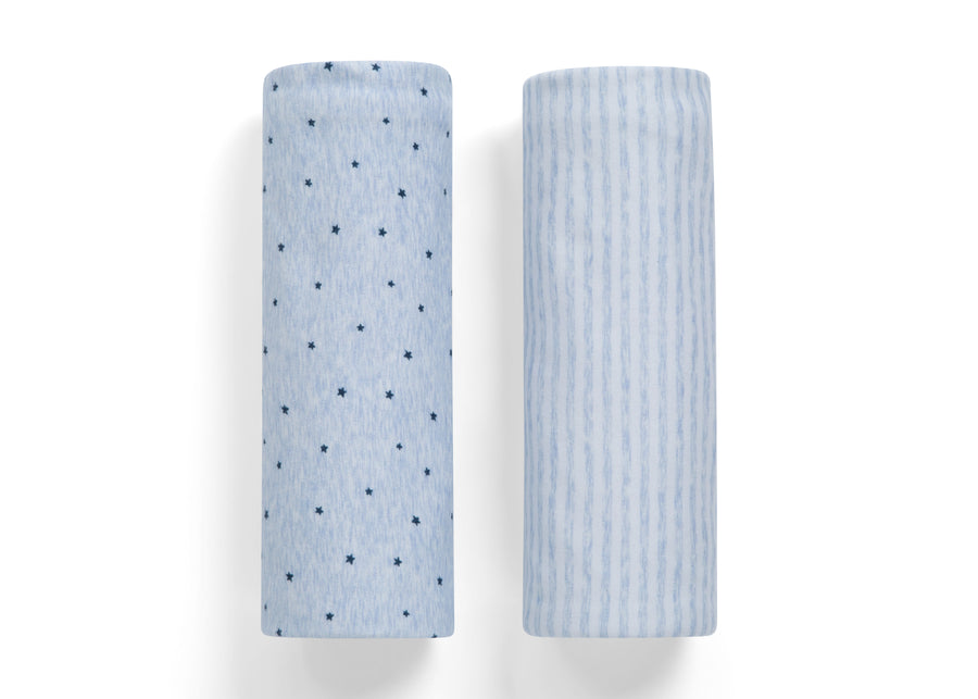 Blue Stars & Stripes (2242) 6-babyGap Reversible 100% Organic Cotton Blankets - 2 Pack