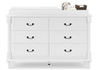 Bianca White (130) 10-Juliette 6 Drawer Dresser with Changing Top and Interlocking Drawers