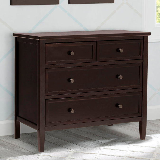 Epic 3 Drawer Dresser with Interlocking Drawers Dark Chocolate (207) 25-Epic 3 Drawer Dresser with Interlocking Drawers