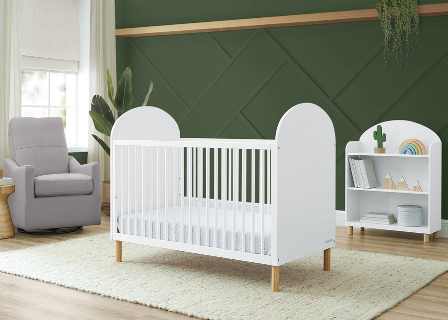 Bianca White with Natural (123) 1-Reese 4-in-1 Convertible Crib