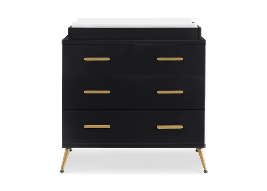 Black with Melted Bronze (1413) 6-Sloane 4 Drawer Dresser with Changing Top