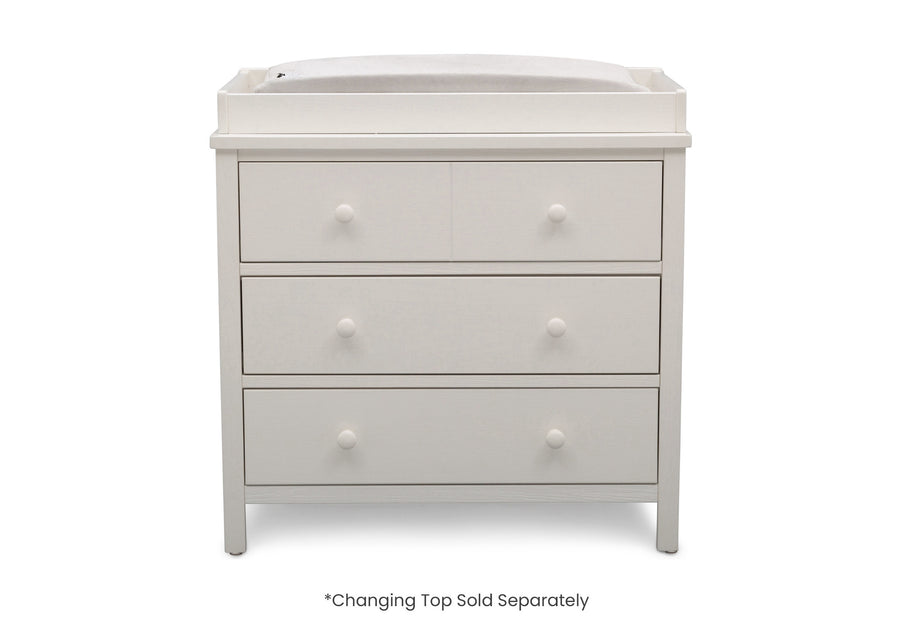 Textured White (1349) 6-Middleton 3 Drawer Dresser
