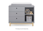 Grey with Natural (1359) 3-Poppy 3 Drawer Dresser with Cubbies