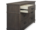 Rustic Grey (084) 9-Asher 6 Drawer Dresser with Changing Top