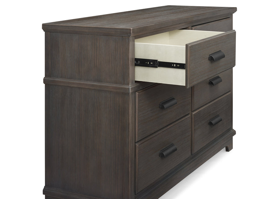 Rustic Grey (084) 9-Asher 6 Drawer Dresser with Changing Top