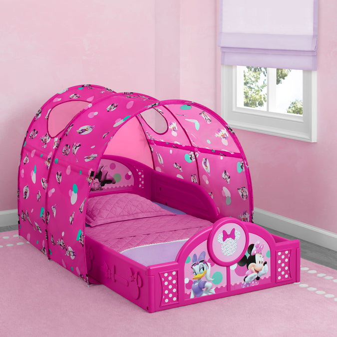Minnie Mouse (1063) 4-Minnie Mouse Plastic Sleep and Play Toddler Bed with Canopy