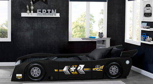 Grand Prix Race Car Toddler-to-Twin Bed Black 8