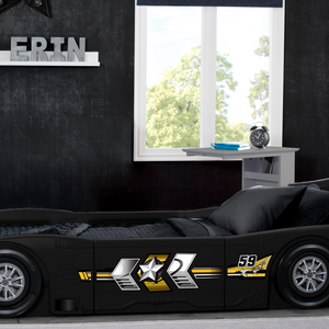 Grand Prix Race Car Toddler-to-Twin Bed Black 3-Grand Prix Collection