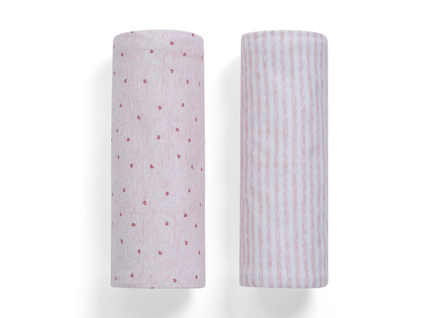 Pink Hearts & Stripes (3029) 11-babyGap Reversible 100% Organic Cotton Blankets - 2 Pack