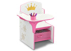 Pink and White (1187) 2-Princess Crown Chair Desk with Storage Bin