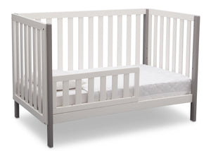 Bianca White with Grey (166) 7-Milo 3-in-1 Convertible Crib
