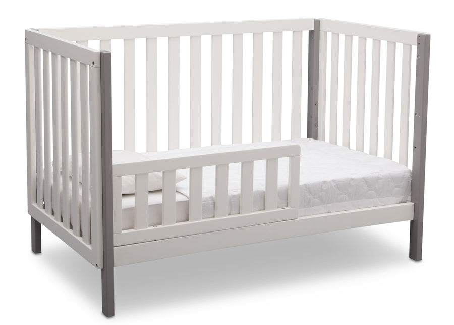 Bianca White with Grey (166) 4-Milo 3-in-1 Convertible Crib