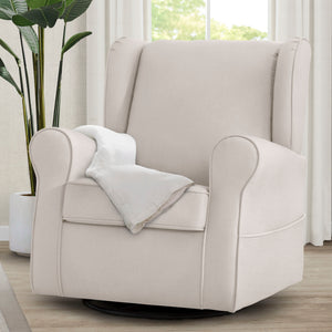 Cream (743) 46-Reston Nursery Glider Swivel Rocker Chair