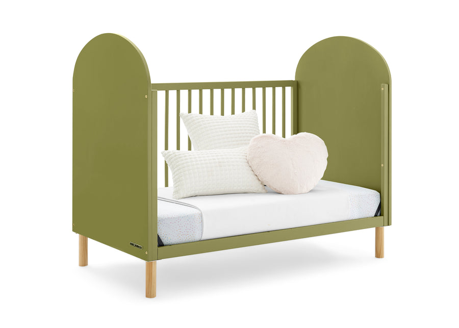 Olive Green with Natural (380) 19-Reese 4-in-1 Convertible Crib