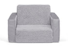 Grey Sherpa with Grey Suede (5048) 2-Cozee Flip-Out Sherpa and Suede 2-in-1 Convertible Chair to Lounger for Kids