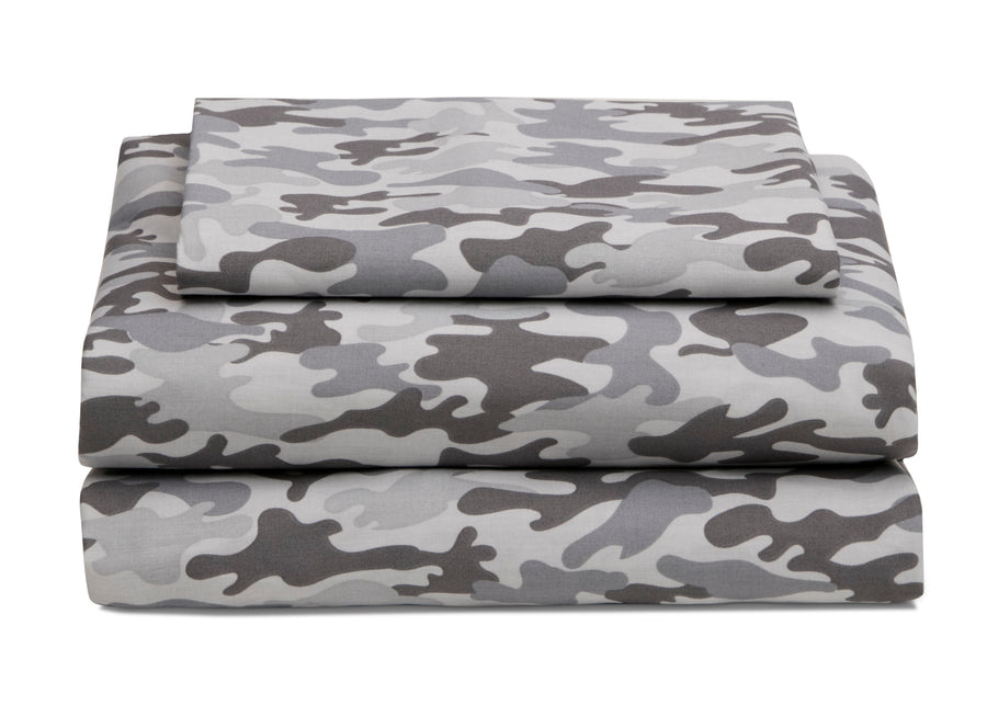 DCB: Grey Camo (3218) 5-Camo 3-Piece Twin Sheet Set