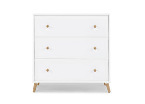 Bianca White with Natural (123) 3-Essex 3 Drawer Dresser