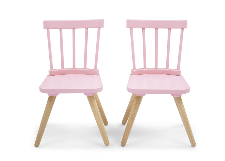 Blush Pink with Natural  (1380) 5-Hudson Storage Table & 2-Piece Chair Set