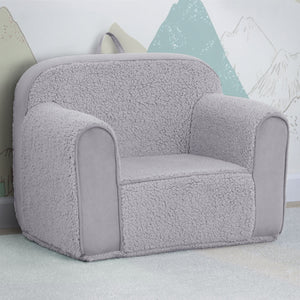 Grey Sherpa with Grey Suede (5048) 4-Cozee Sherpa and Suede Chair for Kids